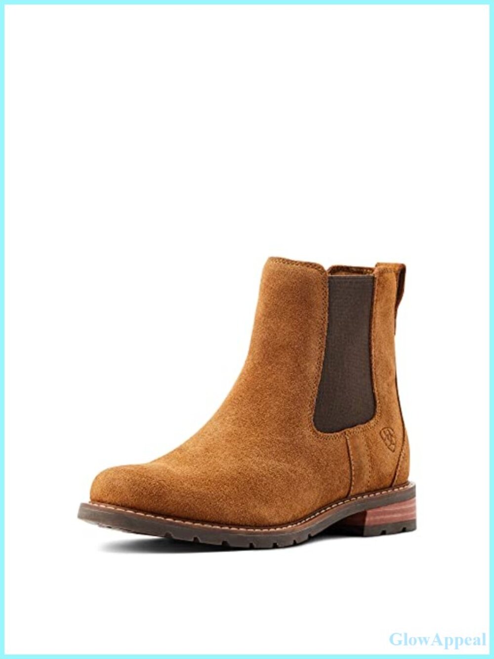 Mid-Calf Leather Work Boots Round Toe Block Heel Twin Gore